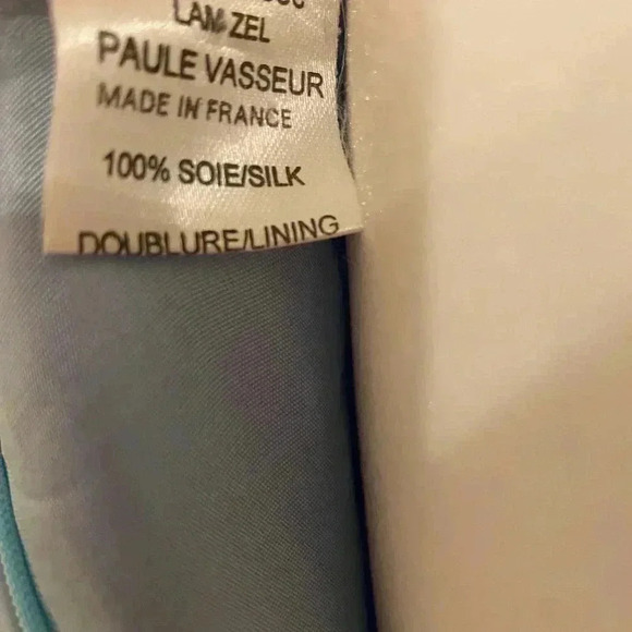 Paule Vasseur Blue Silk Sheath Embroidered Dress - Picture 10 of 10
